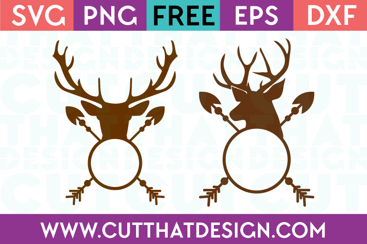 Free SVG Files Deer Head Arrow Monogram Designs Set SVG Format