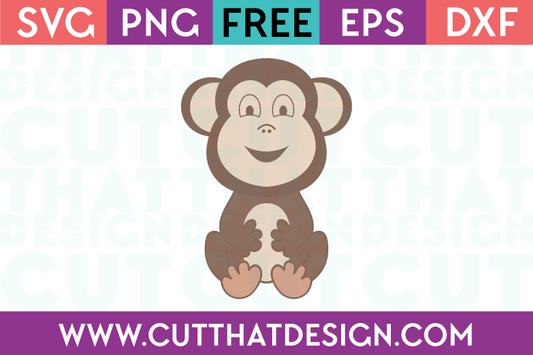 Free Cute Baby Monkey SVG