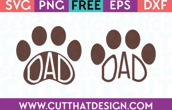 Free Dad Paw Print Designs SVG