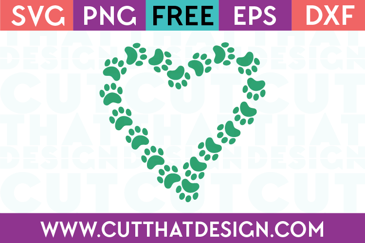 Free Paw Print Heart SVG Design