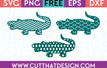 Free Patterned Crocodile SVG Cutting Files