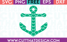 Free Anchor SVG Cutting File Scalloped Pattern