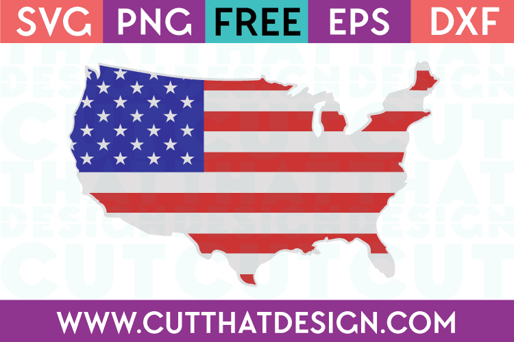 Free SVG Files USA Outline Flag Design