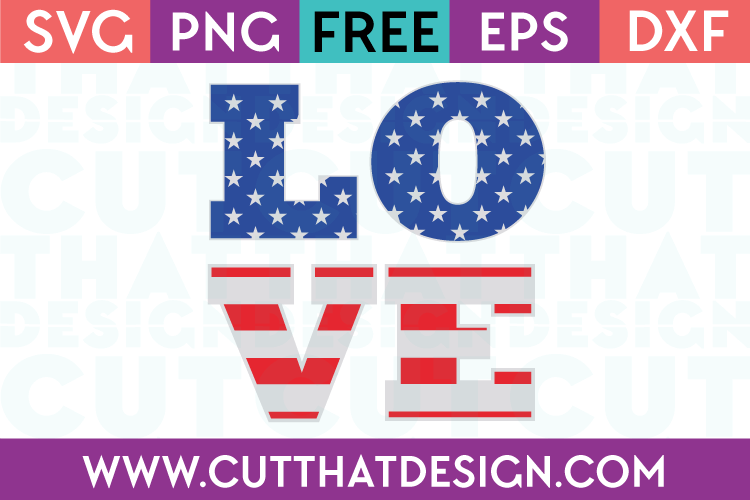 Free SVG Files USA Flag Love Design