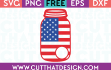 Free SVG Files US Flag Mason Jar Monogram Design