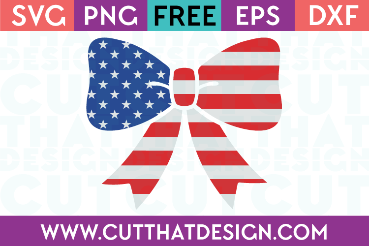 Free SVG Files Patriotic US Flag Bow Design
