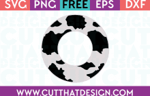 Free Cow Print Monogram Circle Frame SVG