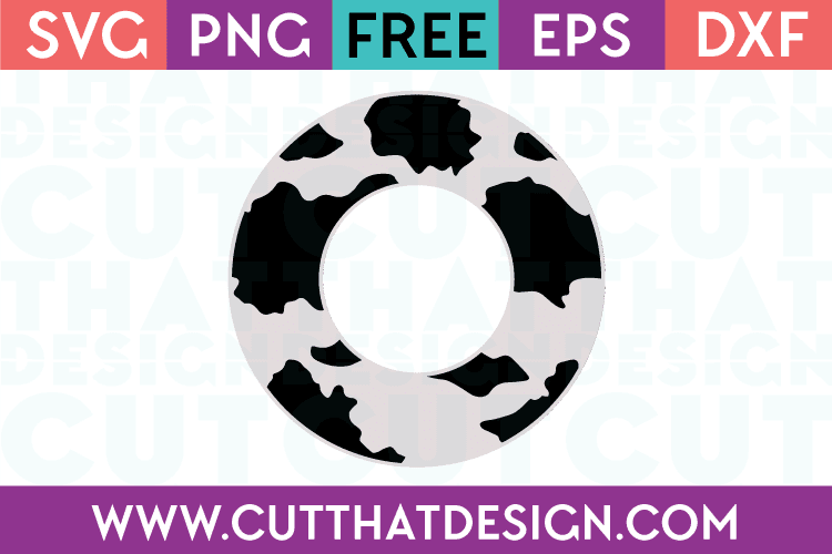 Free Cow Print Monogram Circle Frame SVG