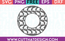 Elephant Circle Frame SVG for Silhouette Cameo