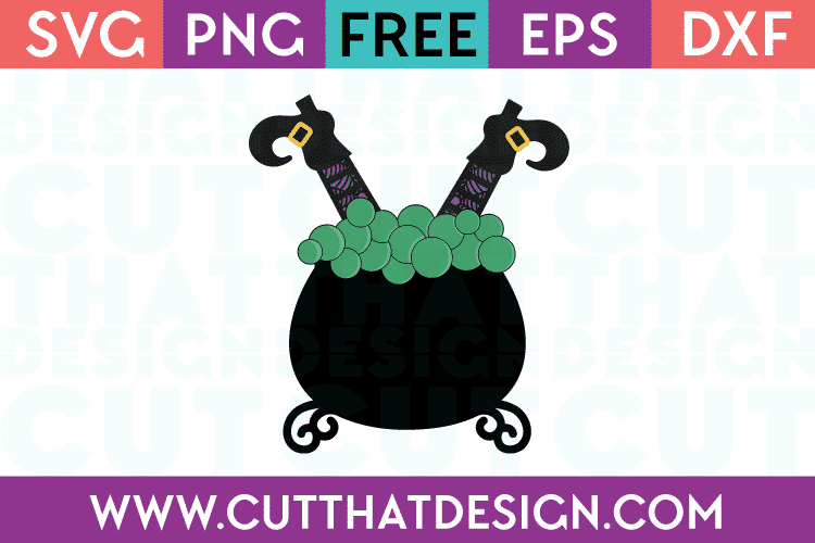 Witch in Cauldron SVG Cutting File Free