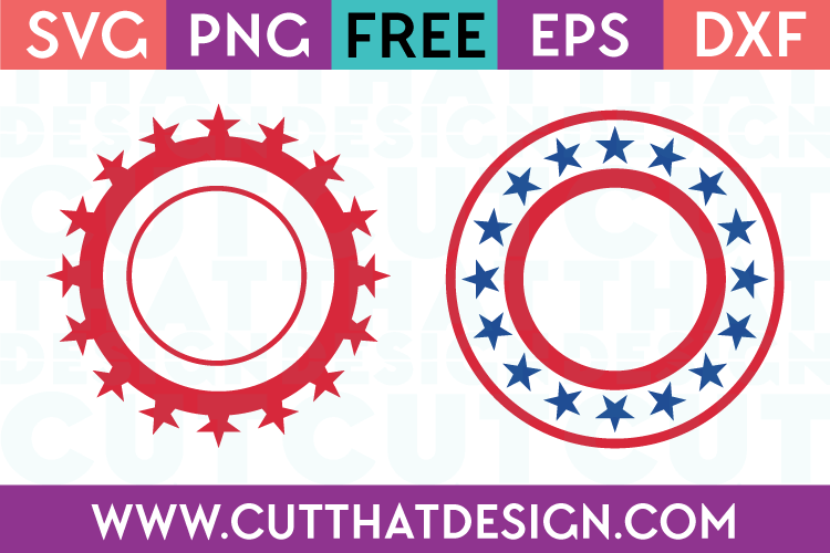 Free SVG Files Star Circle Monogram Frame Design Set 1