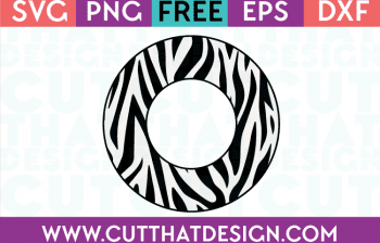Zebra Print Circle Frame SVG
