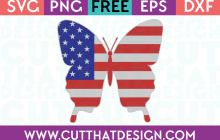 Free SVG Files Butterfly US Flag Design