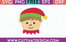 Christmas Elf Head SVG Boy