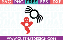 Halloween Ghost and Spider SVG Cut