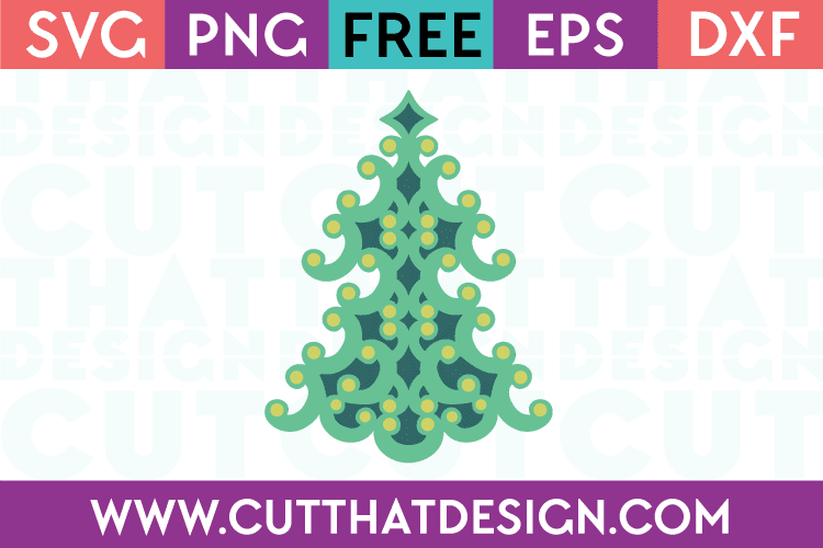 Free SVG Files Swirly Christmas Tree