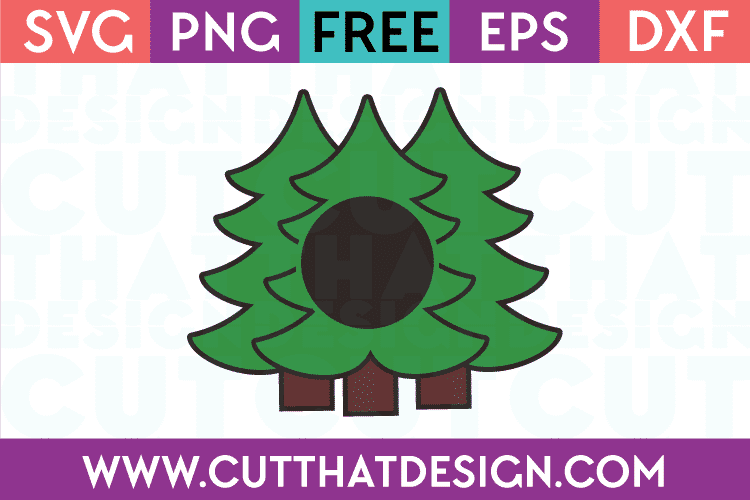 Free SVG Files Triple Christmas Tree Monogram Layered Design