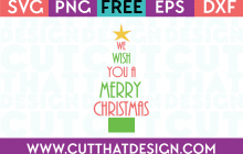 Free SVG Files We Wish you a Merry Christmas Tree Design