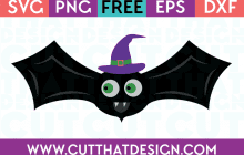 Free SVG Files Halloween Bat with Witch Hat