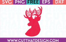 Free SVG Files Reindeer Head with Christmas Lights