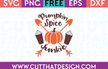 Free Pumpkin Spice Junkie Phrase SVG Cut File