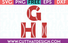 Free SVG Files Baseball Alphabet Letters G H I