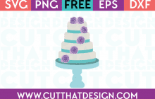 Free SVG Files Wedding Cake with Rose