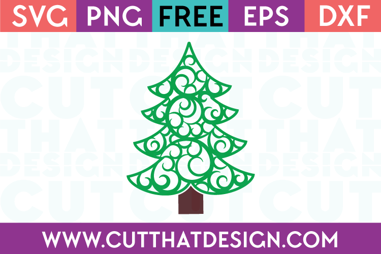 Free SVG Files Swirly Christmas Tree