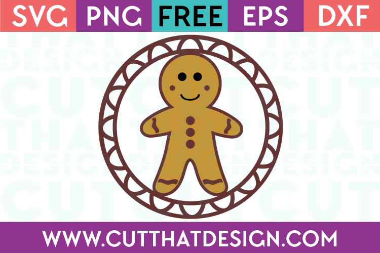 Free SVG Files Christmas Gingerbread Man Gift Tag