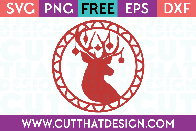 Free SVG Files Christmas Deer Head Gift Tag