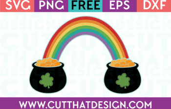 Free Cut Files Rainbow Pot of Gold