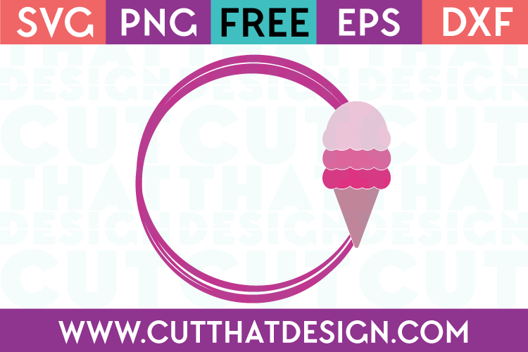 Free SVG Ice Cream Monogram Frame 1