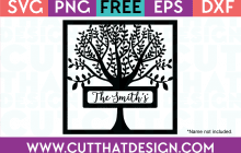 Free Family Tree Frame SVG Cut File