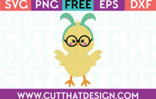 Free Easter Chick with Glasses SVG
