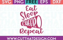 Free SVG Files Eat Sleep Cheer Repeat