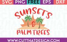 Free SVG Summer Sunsets and Palm Trees