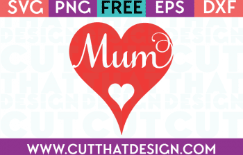 Free SVG Files Mum Heart Design