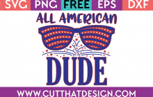 Free SVG Cut File All American Dude