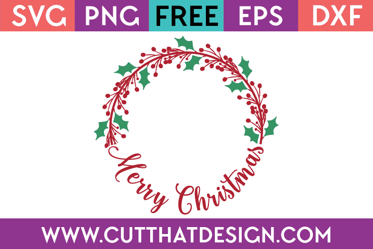 Free SVG Merry Christmas Monogram Circle Frame