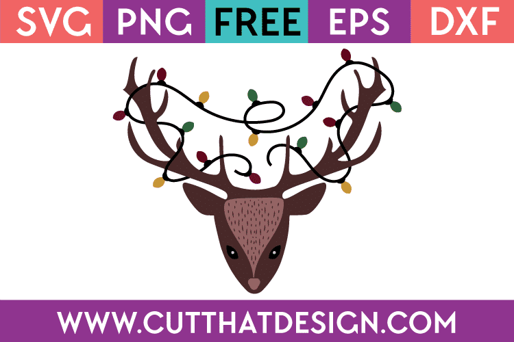 Free Christmas SVG Cut Files Deer Head