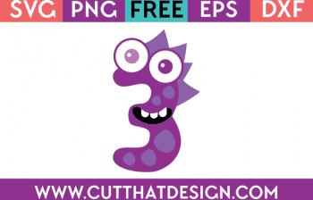 Free SVG File Monster Number 3