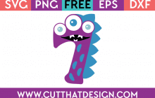 Free SVG Number 7 Monster Design