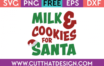 Free SVG Santa Milk and Cookies
