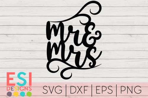 SVG File Mr and Mrs Phrase