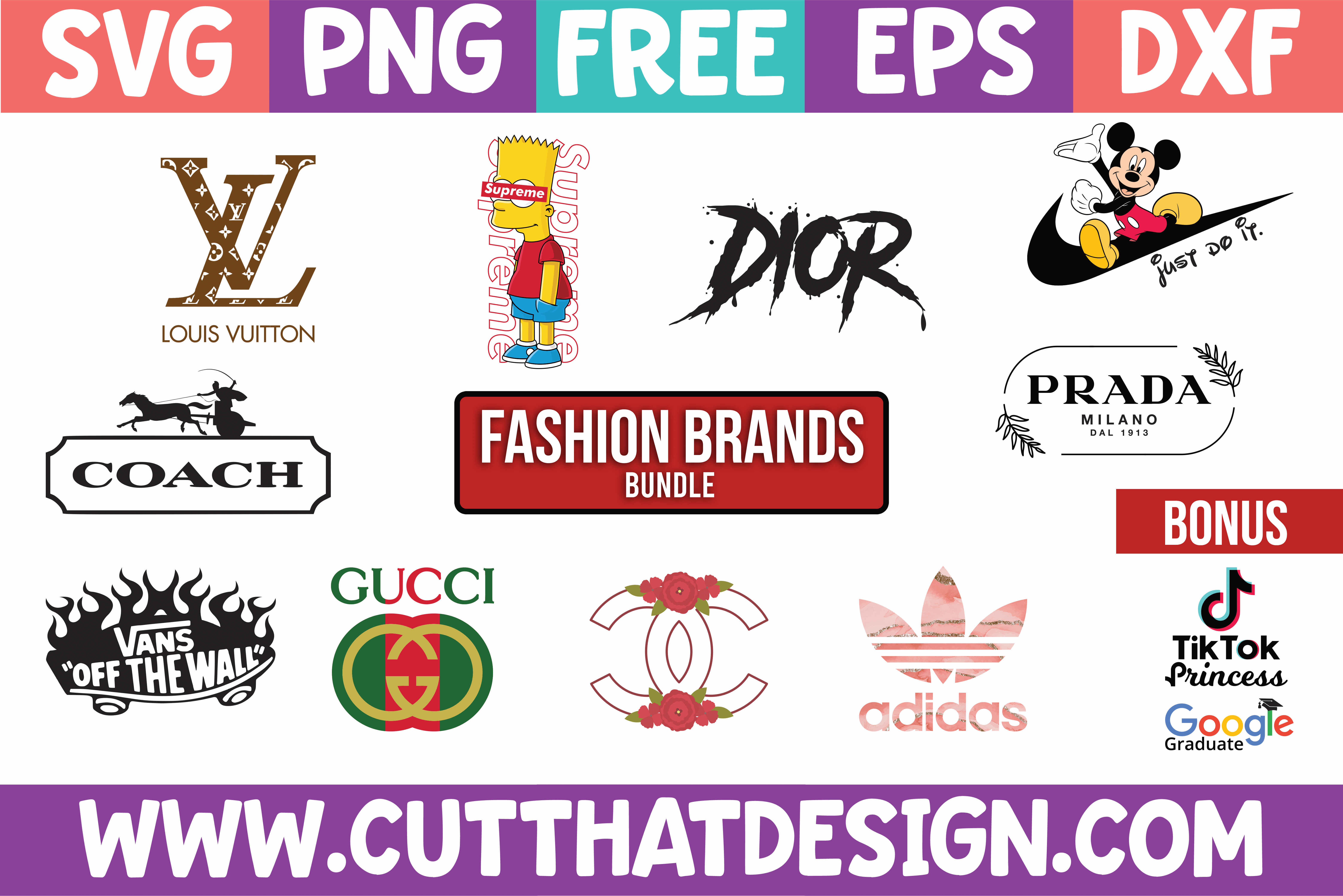 Free Fashion Brands SVG Bundle
